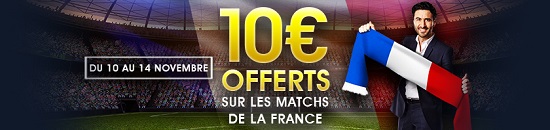 Bonus offert sur les matchs de la France