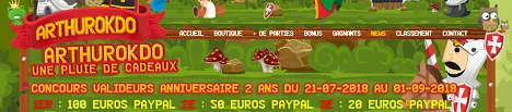 Concours valideurs spécial anniversaire sur Arthurokdo