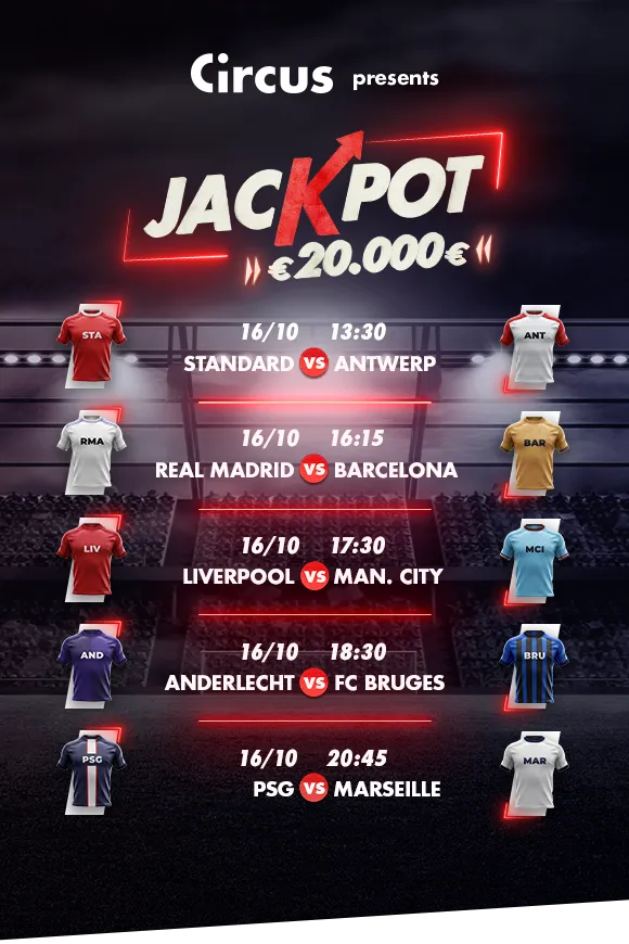 Jackpot de 20.000 euros à gagner sur Circus Sport