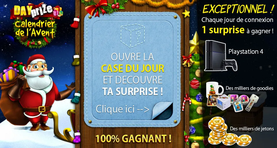 Gagnez des cadeaux sur le calendrier de l'Avent