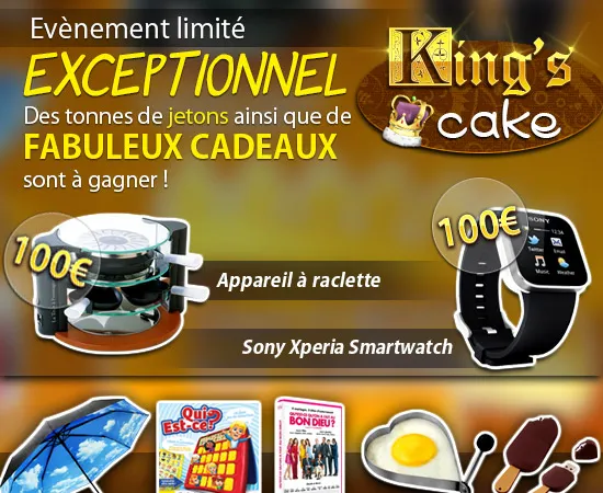 Jeu événement King's Cake pour gagner des cadeaux