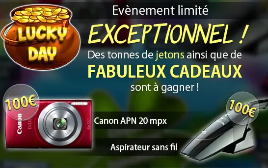 Gagnez des cadeaux sur Lucky Day
