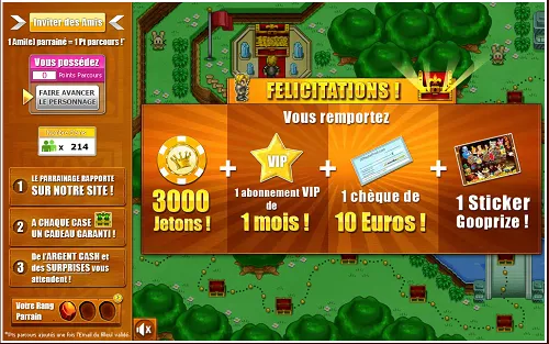Ouverture du coffre de parrainage sur Gooprize