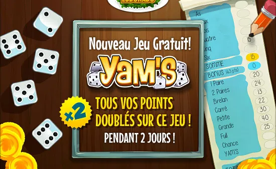 Points doublés sur le nouveau jeu gratuit