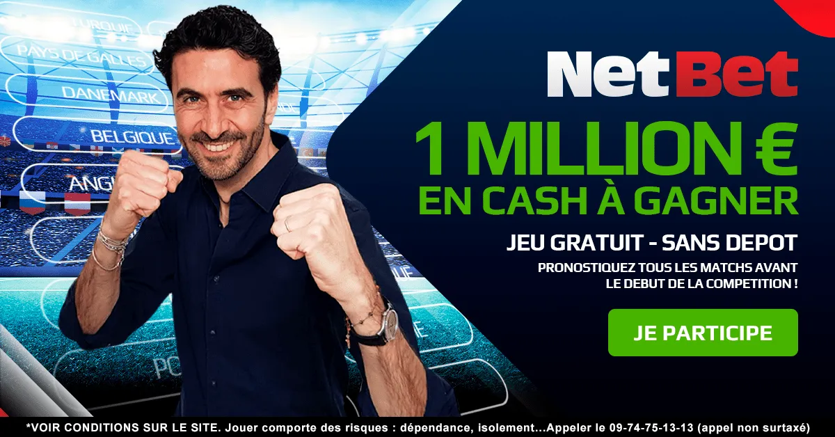 1 millions d'euros à gagner sur Netbet