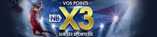 Point NB triplés sur les sports US