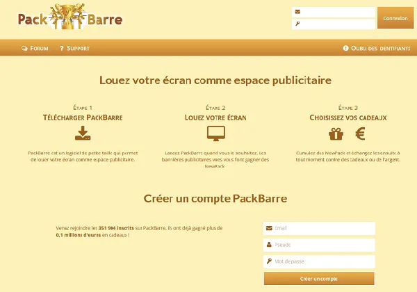 Nouveau design Packbarre