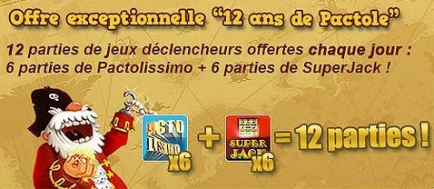 Parties offertes sur Pactole