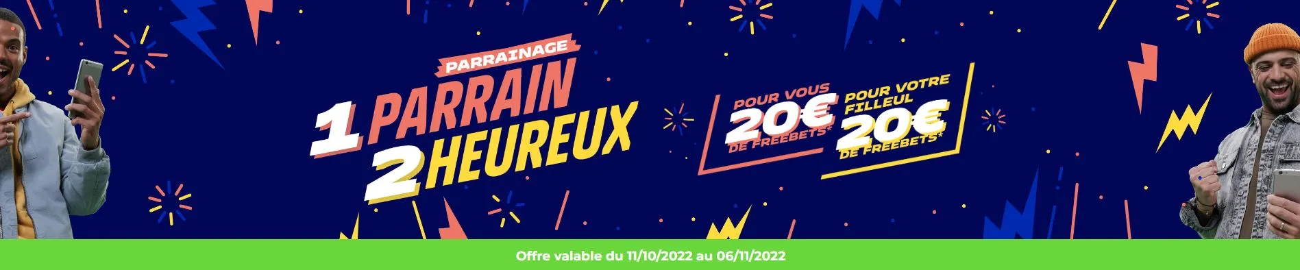 Gagnez 20€ de freebet pour chaque ami parrainé sur Parions Sport