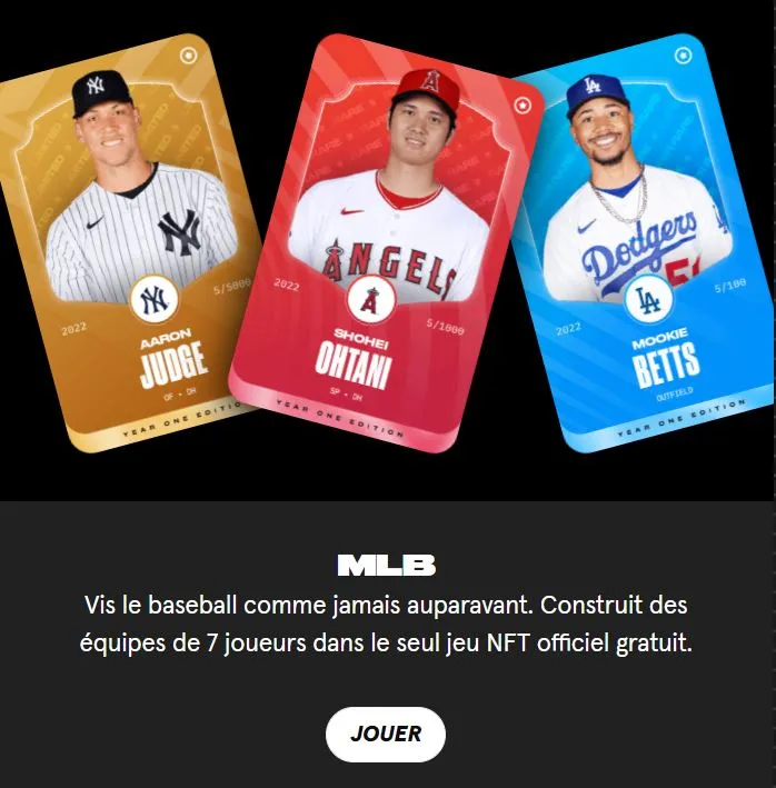 MLB en ligne sur Sorare