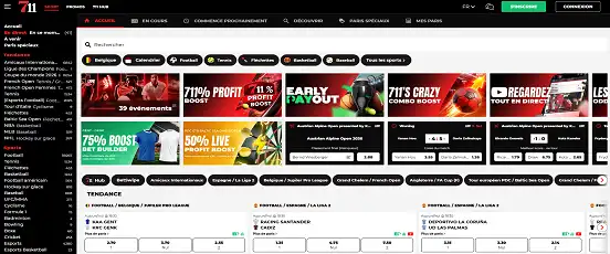 Visuel de la page d'accueil de 711 Sports