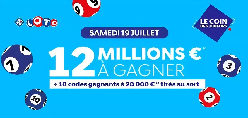 FDJ : Jackpot LOTO: 12 millions d’euros en jeu ce samedi 19 juillet !