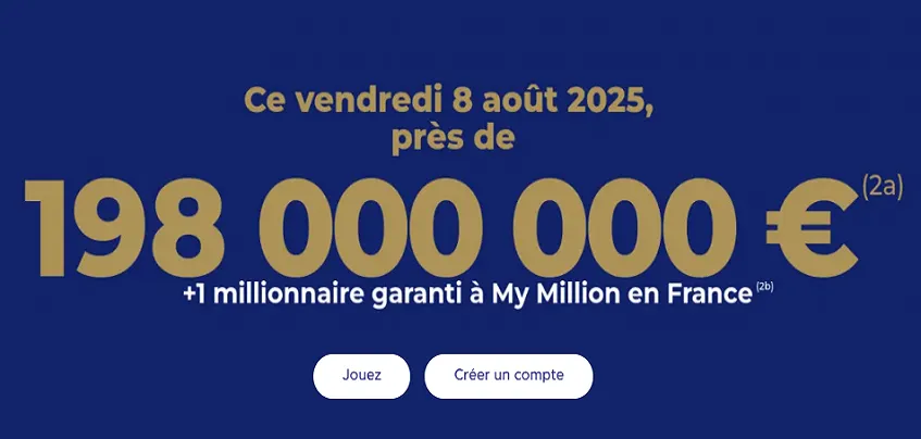FDJ : Jackpot EuroMillions à 181 millions d’euros ce vendredi 8 août