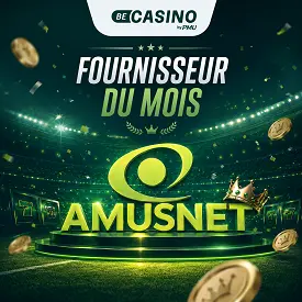 Image BeCasino dédiée à Amusnet, fournisseur du mois