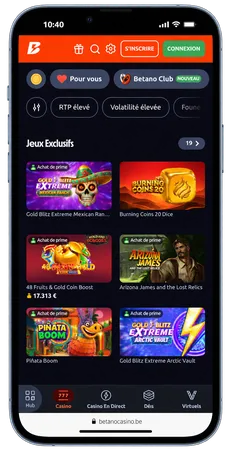 Betano Casino affiché sur un téléphone mobile