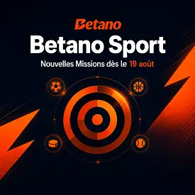 Betano Sport présente ses nouvelles Missions dès le 19 août sur une interface sportive orange et bleu nuit