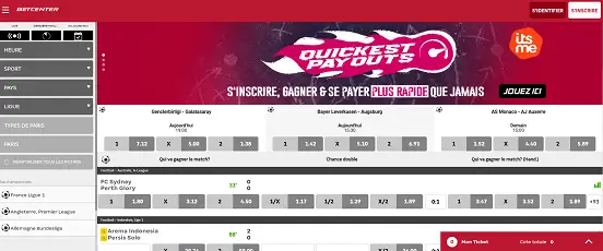 Visuel de la page d'accueil de Betcenter
