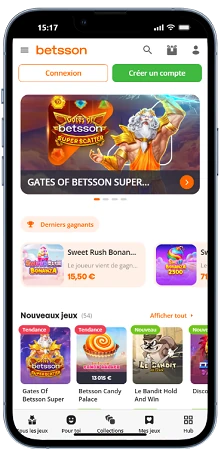 Betsson Casino affiché sur un téléphone portable