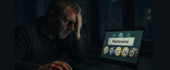 Homme bruxellois choqué devant son ordinateur après un bug sur le site du Lotto affichant une combinaison gagnante non validée