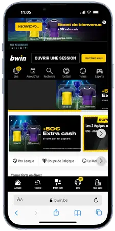 Bwin Sports affiché sur un téléphone mobile