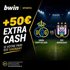 Image promotionnelle Bwin Sports Union SG vs Anderlecht avec offre +50€ Extra Cash