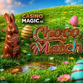 Casino Magic Choco Match avec lapin en chocolat et œufs de Pâques dans un décor coloré printanier