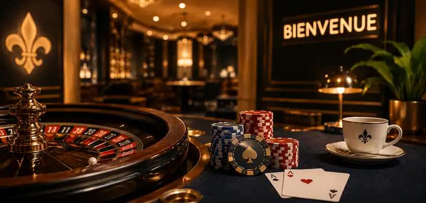 Meilleur casino en ligne francophone avec roulette, jetons et ambiance élégante dans un décor chaleureux