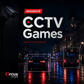 CCTV Games sur Circus Casino, avec trafic urbain nocturne analysé par caméras et intelligence artificielle