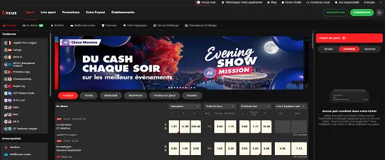 Visuel de la page d'accueil de Circus Sport