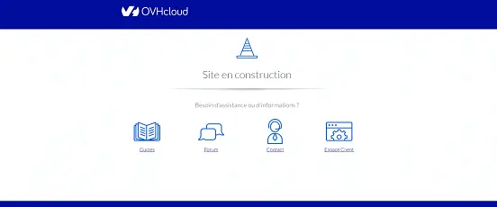 Visuel de la page d'accueil d'Elite Sports en construction