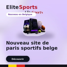 Image annonçant Elite Sports, nouveau site de paris sportifs belge, avec logo et visuel sportif