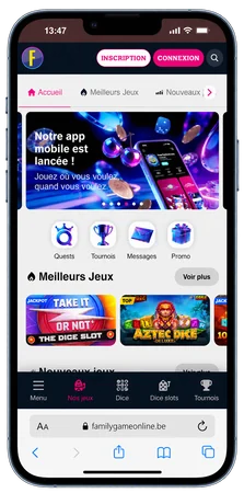 Family Game Online affiché sur un téléphone portable