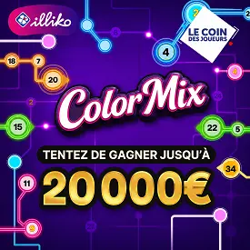 Illiko Color Mix de la FDJ, jeu coloré avec gains annoncés jusqu’à 20 000 € et univers graphique néon
