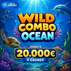 Illiko Wild Combo Ocean en décor sous-marin et gain jusqu’à 20 000 €