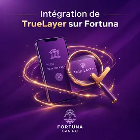 Illustration de Fortuna Casino présentant l’intégration de TrueLayer