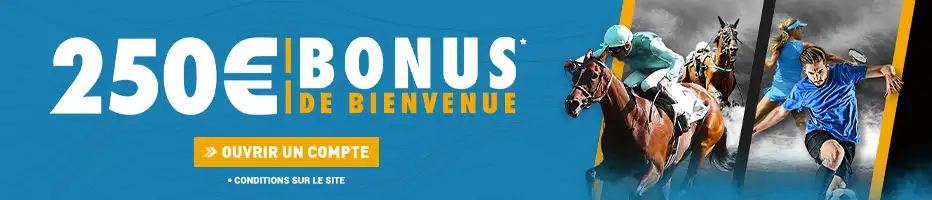 Genybet Sport affiche un bonus de bienvenue de 250 € avec ouverture de compte pour paris hippiques et sportifs
