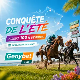 Genybet Turf : Conquête de l’Été avec courses hippiques en France et jusqu’à 100 € de bonus à gagner