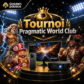 Tournoi Pragmatic World Club sur Golden Palace Casino avec lots iPhone, TV Neo QLED et projecteur