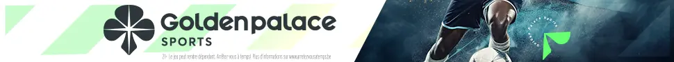 Bannière Golden Palace Sports avec joueur en action et promotion des paris sportifs en ligne