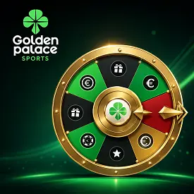 Golden Wheel de Golden Palace Sports, roue dorée sur fond vert