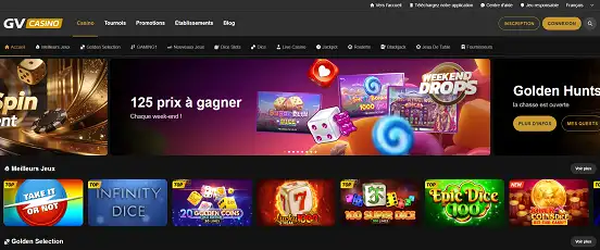 Visuel de la page d'accueil de Golden Vegas Casino