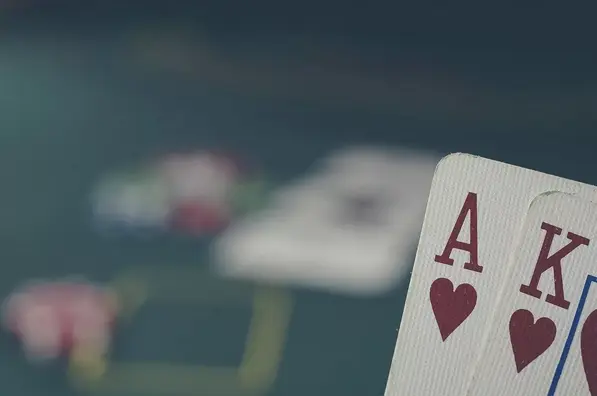 Cartes de poker en gros plan