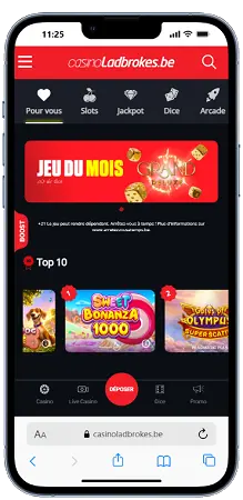 Ladbrokes Casino affiché sur un téléphone mobile