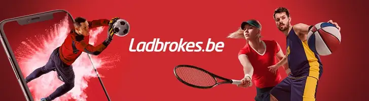 Bannière Ladbrokes.be avec sportifs en action