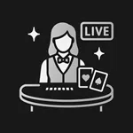 Image représentant un croupier à une table avec des cartes pour le casino live, jeu non disponible