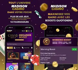 Madison Casino sur mobile