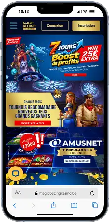 Magic Betting Casino affiché sur un téléphone mobile