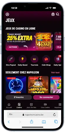 Application mobile Napoleon Games Casino
