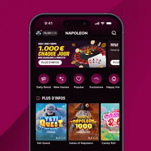 Application mobile Napoleon Games Casino