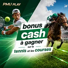 PMU Play Turf : bonus cash sur tennis et courses hippiques avec visuel sport et cheval
